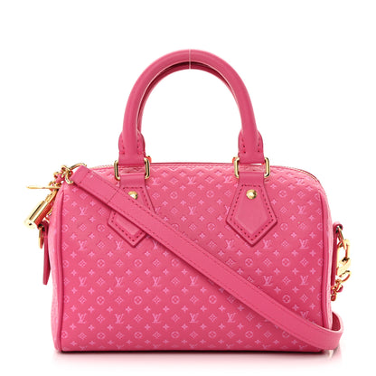 Louis Vuitton Calfskin Nanogram Embossed Speedy Bandouliere 20 Rose 1 of 17