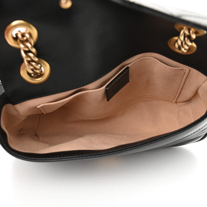 Gucci Calfskin Matelasse Mini GG Marmont Shoulder Bag Black 5 of 9