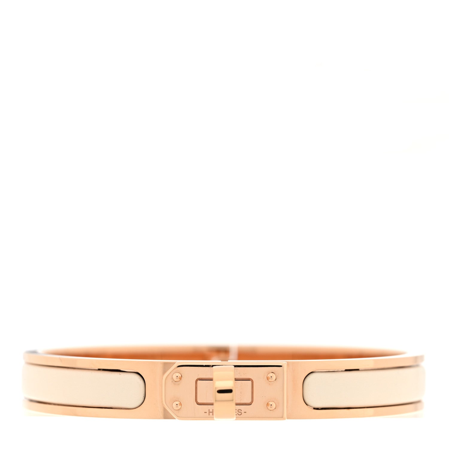 Hermes Enamel Mini Clic Kelly Bracelet PM Creme 1 of 5