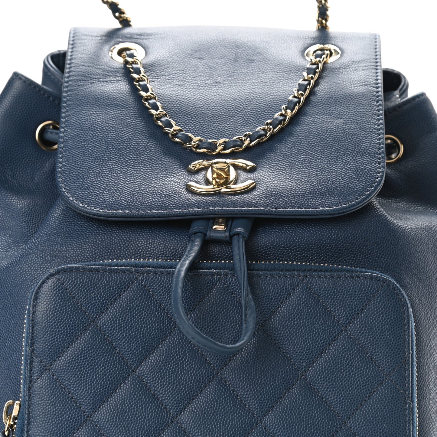 Caviar Quilted Business Affinity Backpack Blue