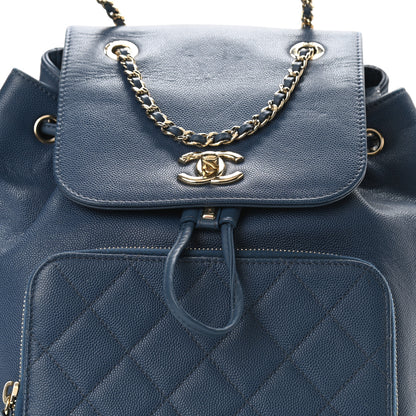 Chanel Caviar Quilted Business Affinity Backpack Blue 7 of 9