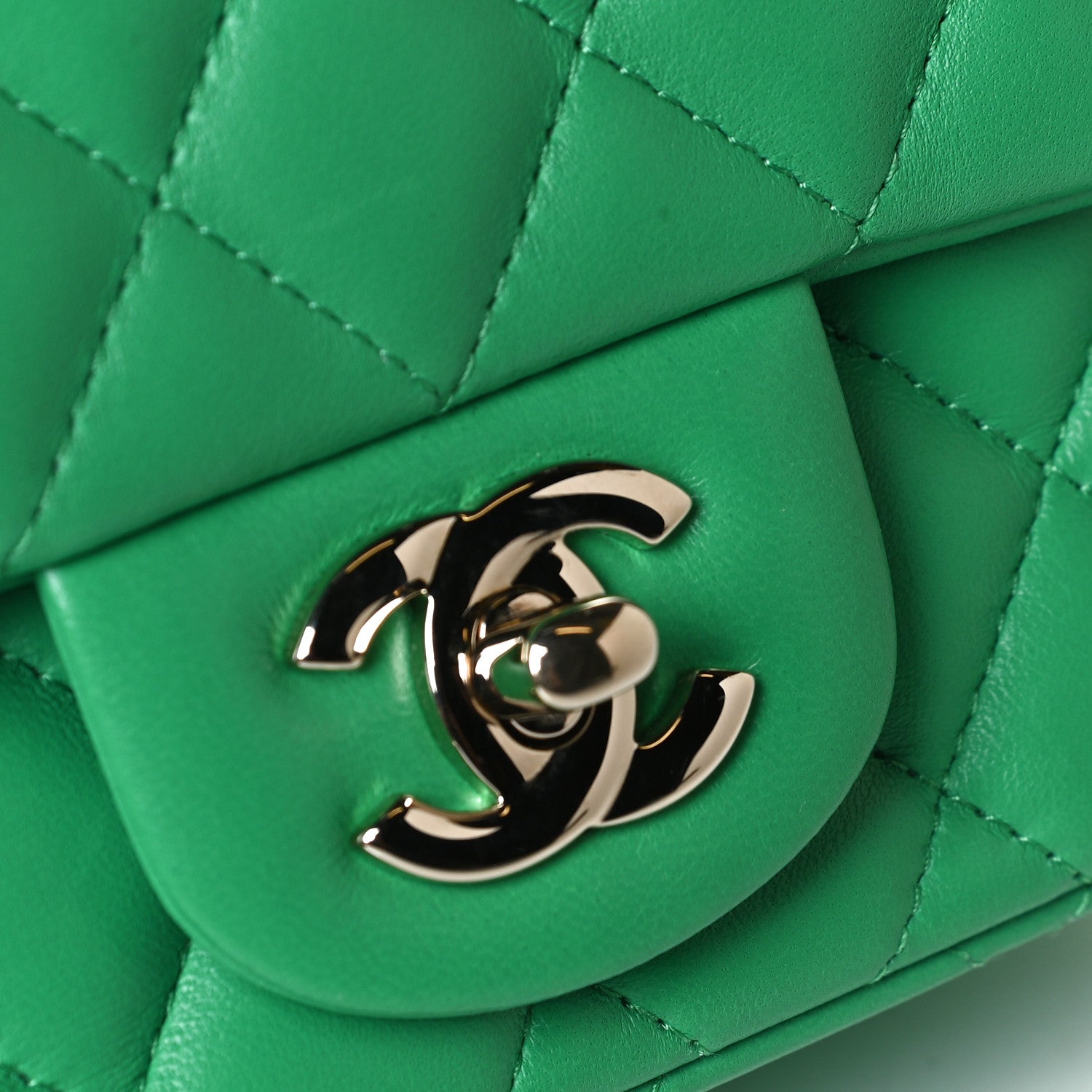 Chanel Lambskin Quilted Mini Square Flap Green 16 of 16