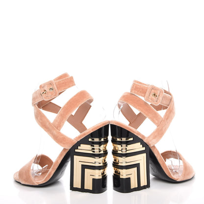 Louis Vuitton Velvet Monumenta Cross Sandals 39 Blush 5 of 13