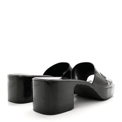 Gucci Rubber Gucci Logo Womens Platform 20/60mm Slide Sandals 38 Black 4 of 13