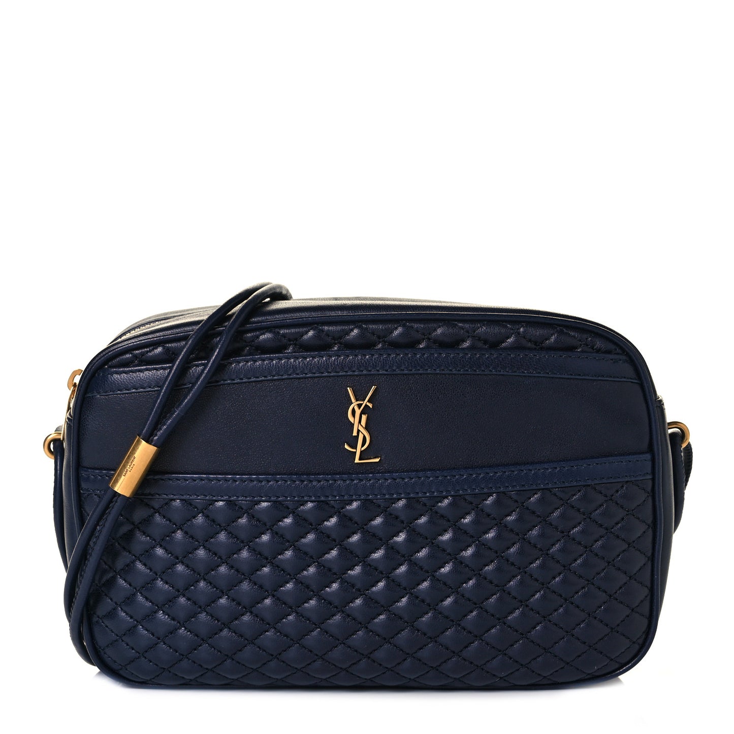 Lambskin Quilted Victoire Camera Bag Deep Marine