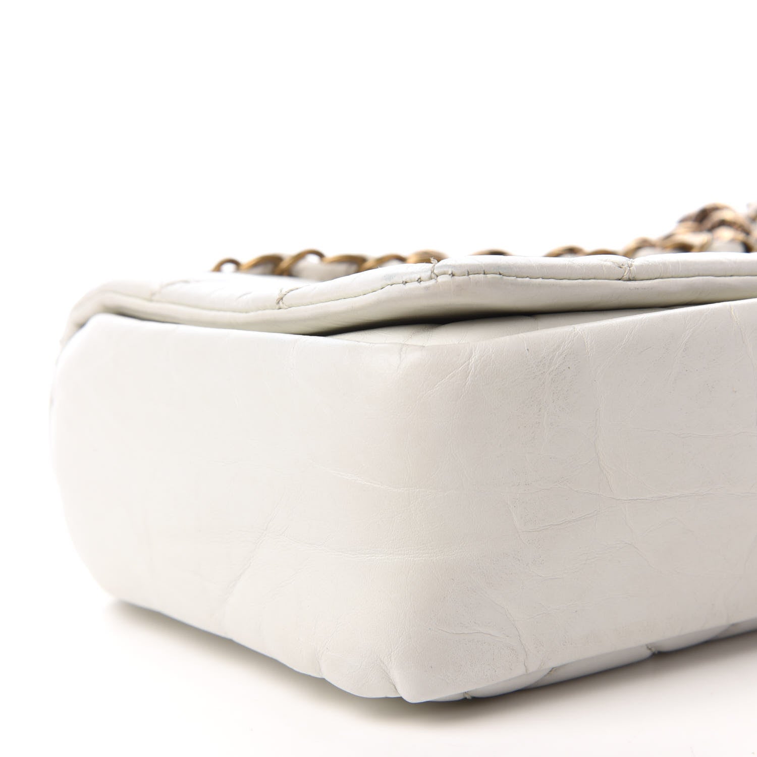 Chanel Aged Calfskin Quilted Small Pondichery Flap White 6 of 10