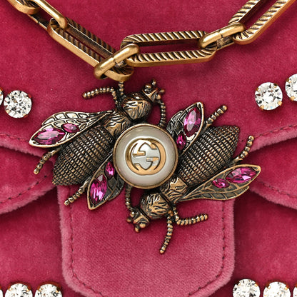 Gucci Velvet Crystal Mini Bee Broadway Shoulder Bag Light Raspberry Rose 18 of 27
