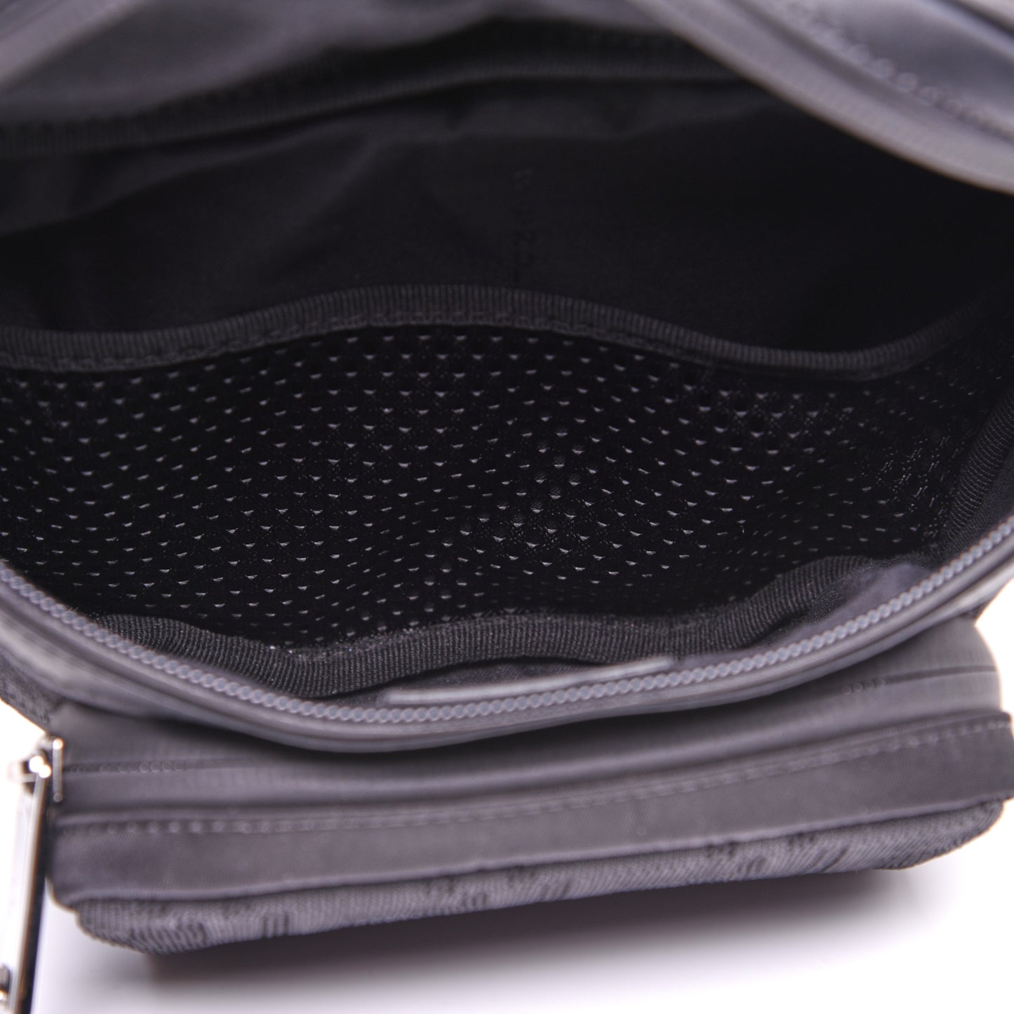 Neoprene Mesh Vitello Grace FF Pocket Belt Bag Black