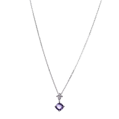 Cartier 18K White Gold Diamond Amethyst Hindu Mysterieuse Pendant Necklace 1 of 6