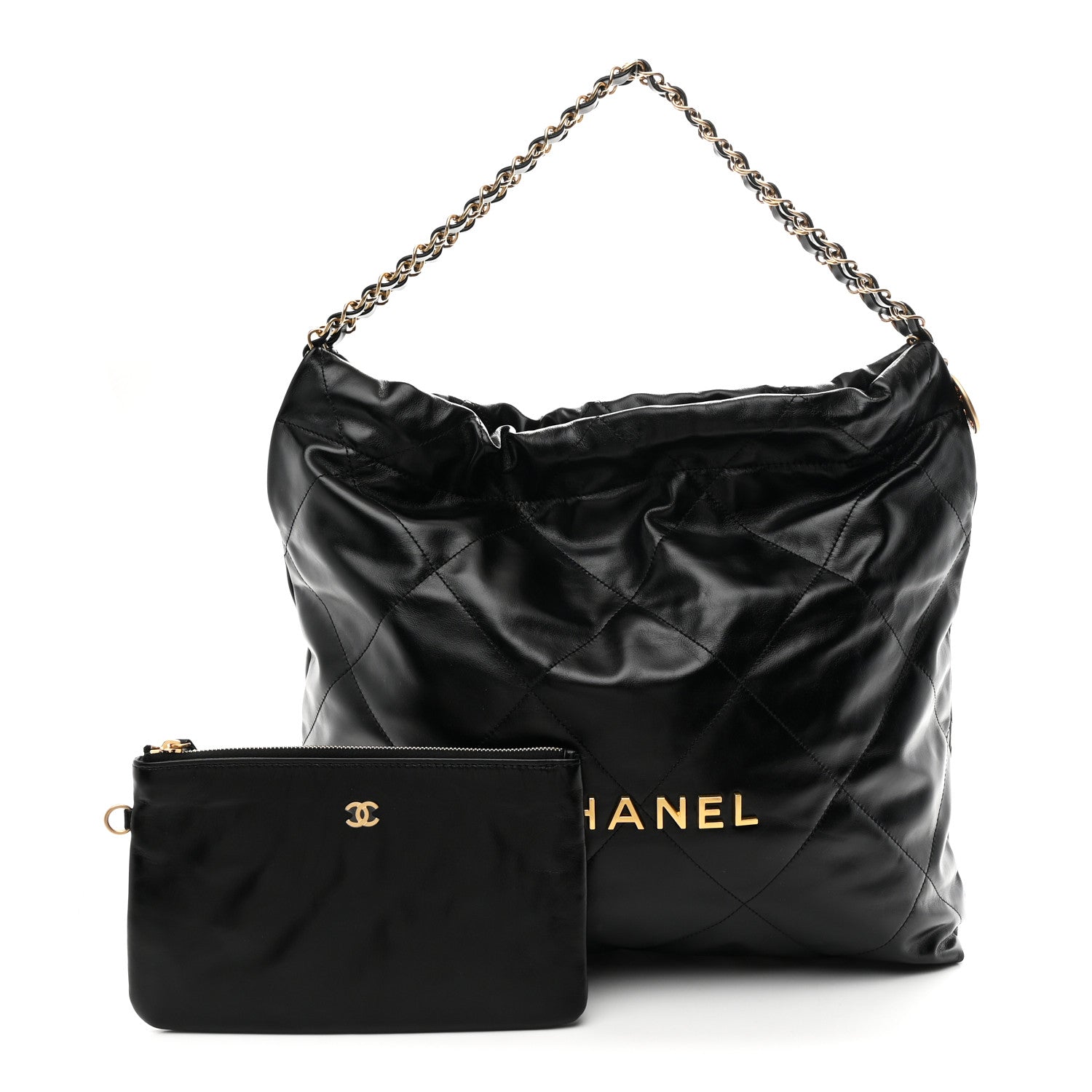 Chanel Shiny Calfskin Quilted Chanel 22 Black 3 of 11