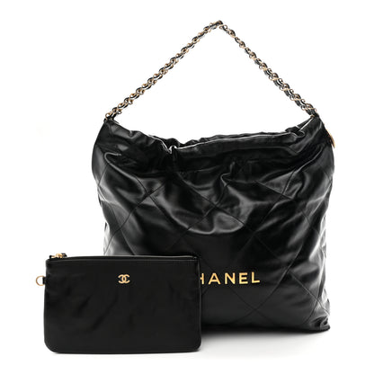 Chanel Shiny Calfskin Quilted Chanel 22 Black 3 of 11