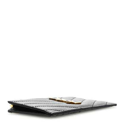 Saint Laurent Monogram Grain de Poudre 5 Fragments Zip Pouch Card Holder Black 4 of 6