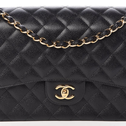 Chanel Caviar Quilted Jumbo Double Flap Black 8 of 11