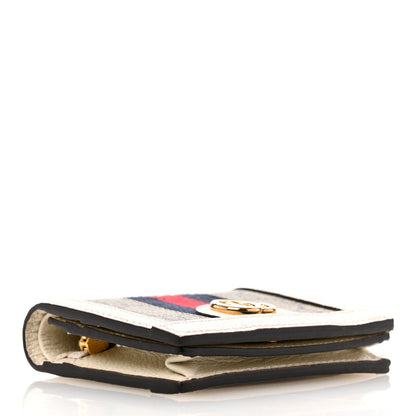 Gucci GG Supreme Monogram Textured Dollar Calfskin Web Ophidia Card Case Beige Ebony Mystic White 4 of 7