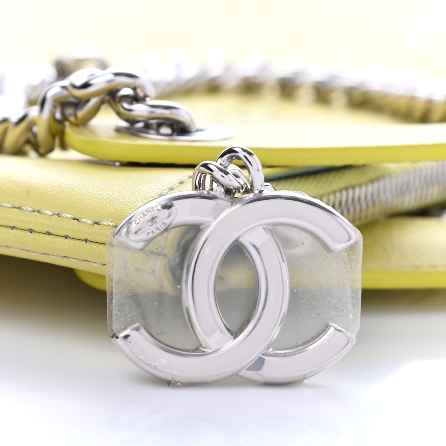 Calfskin Eyelets Clutch Yellow