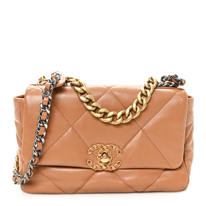 Chanel Lambskin Quilted Medium Chanel 19 Flap Brown 1 of 9