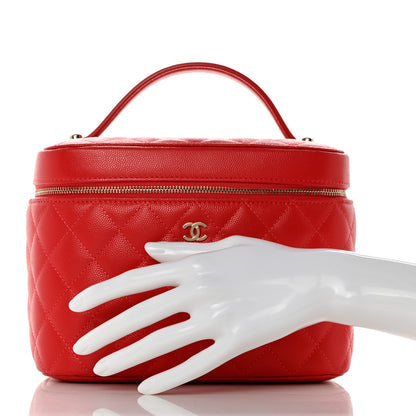 Chanel Caviar Quilted Large Vanity Pouch Red 2 of 12