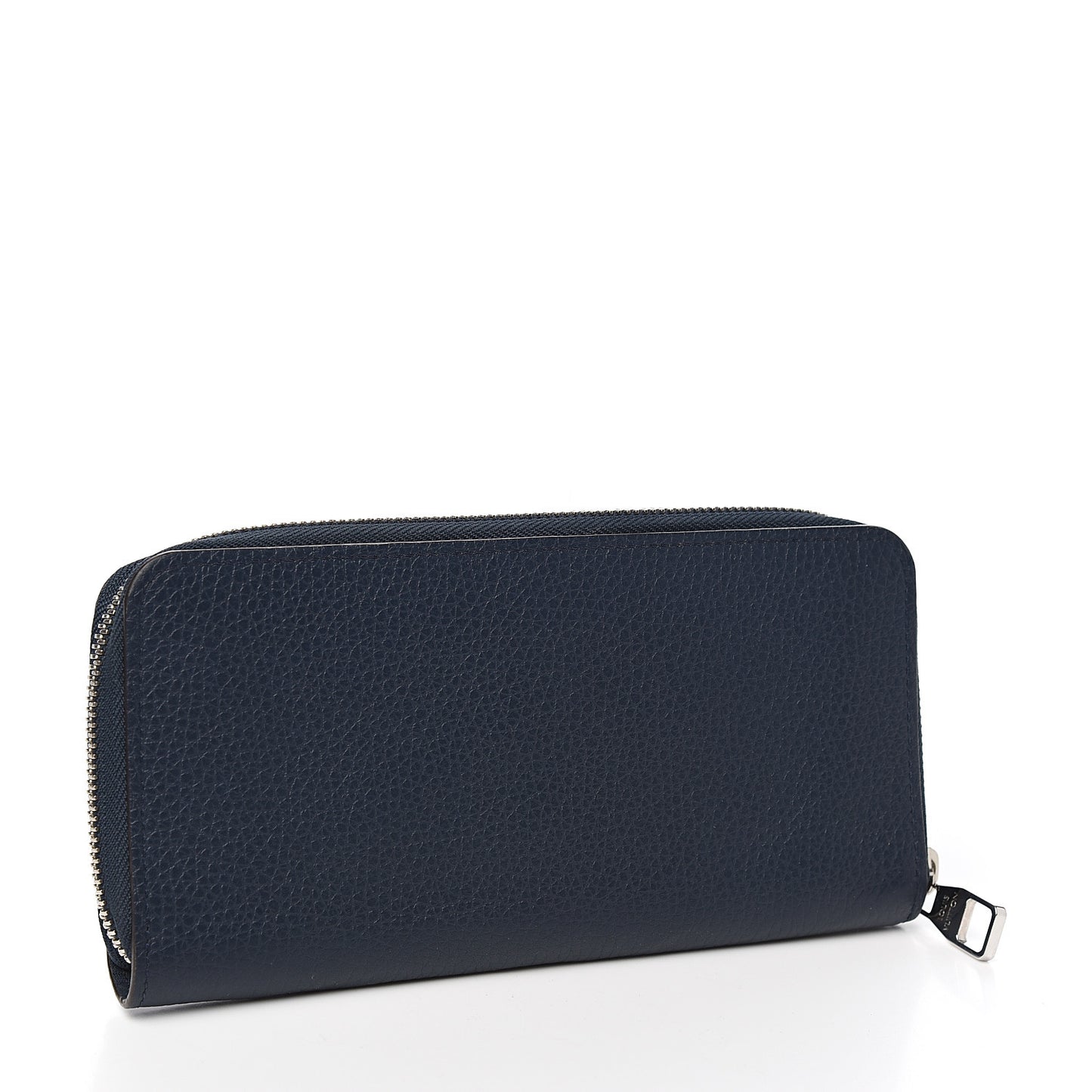 Taurillon Vertical Zippy Wallet Navy