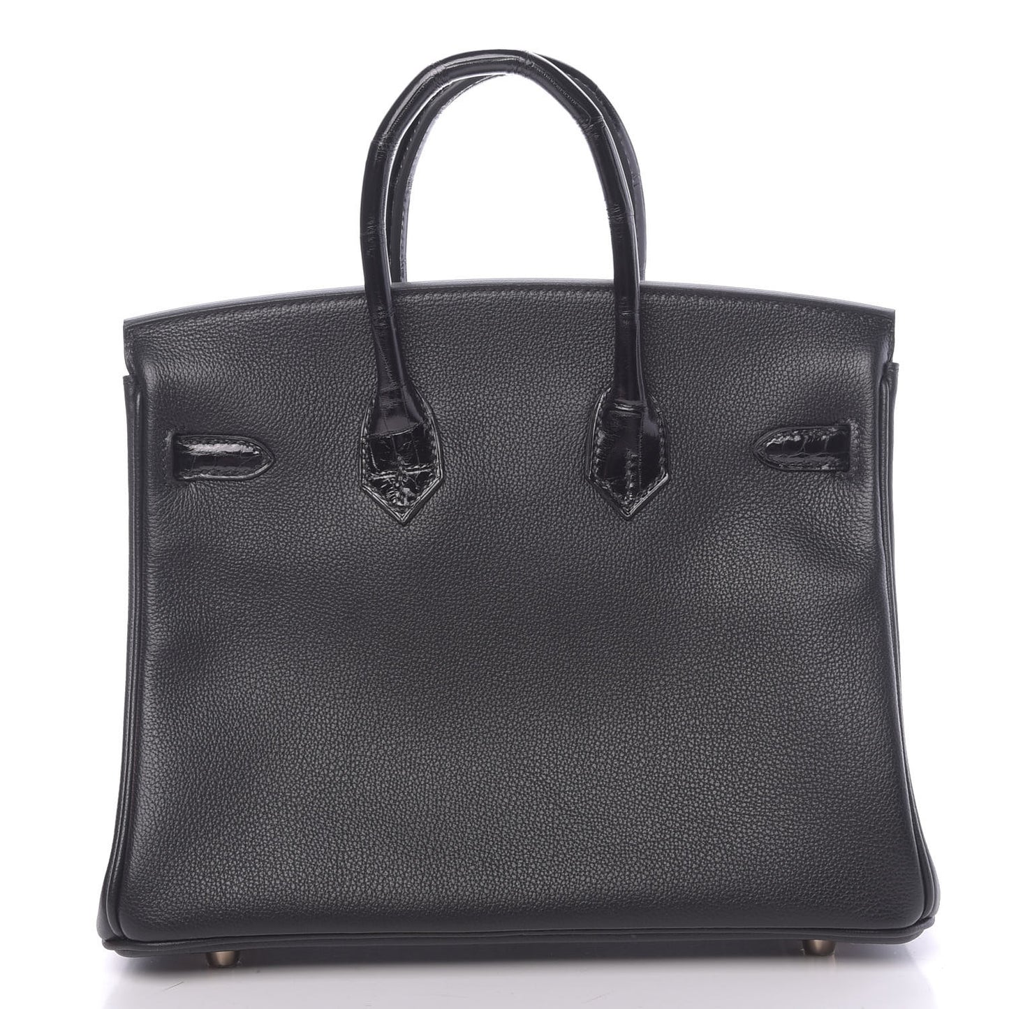 Taurillon Novillo Shiny Niloticus Crocodile Birkin Touch 25 Black