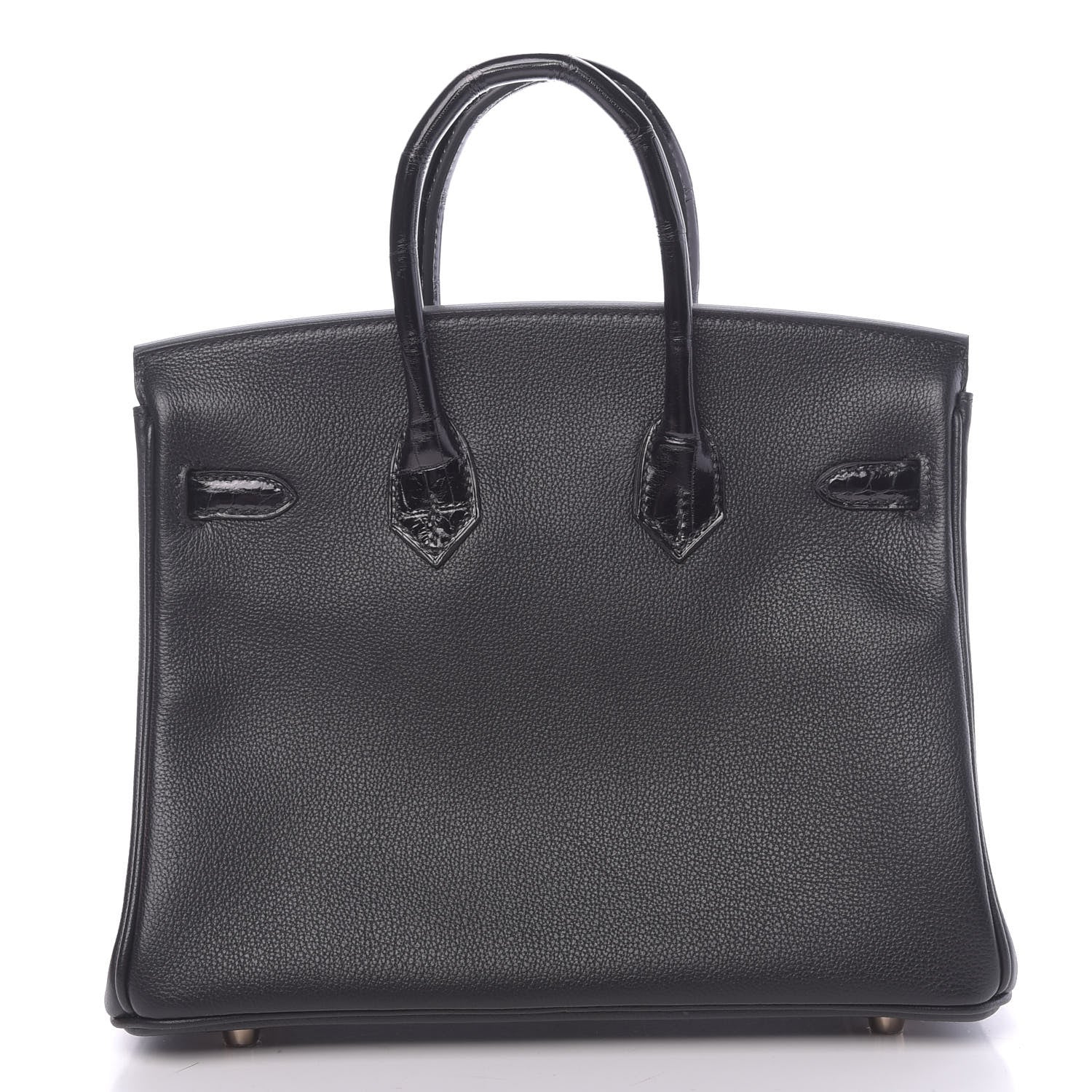 Hermes Taurillon Novillo Shiny Niloticus Crocodile Birkin Touch 25 Black 4 of 42