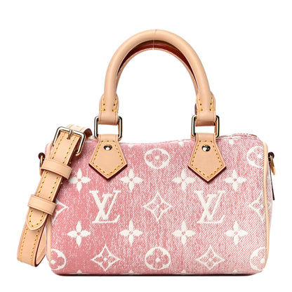 Louis Vuitton Monogram Jacquard Denim Nano Speedy Bandouliere Pink 1 of 10
