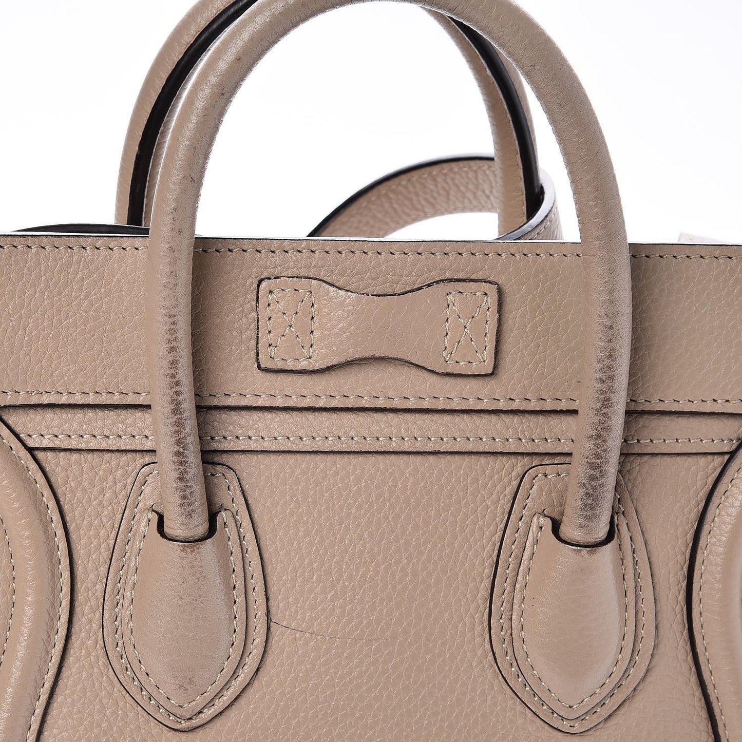 Drummed Calfskin Nano Luggage Dune