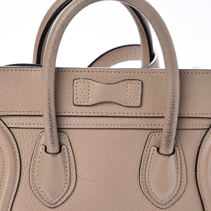Celine Drummed Calfskin Nano Luggage Dune 8 of 11
