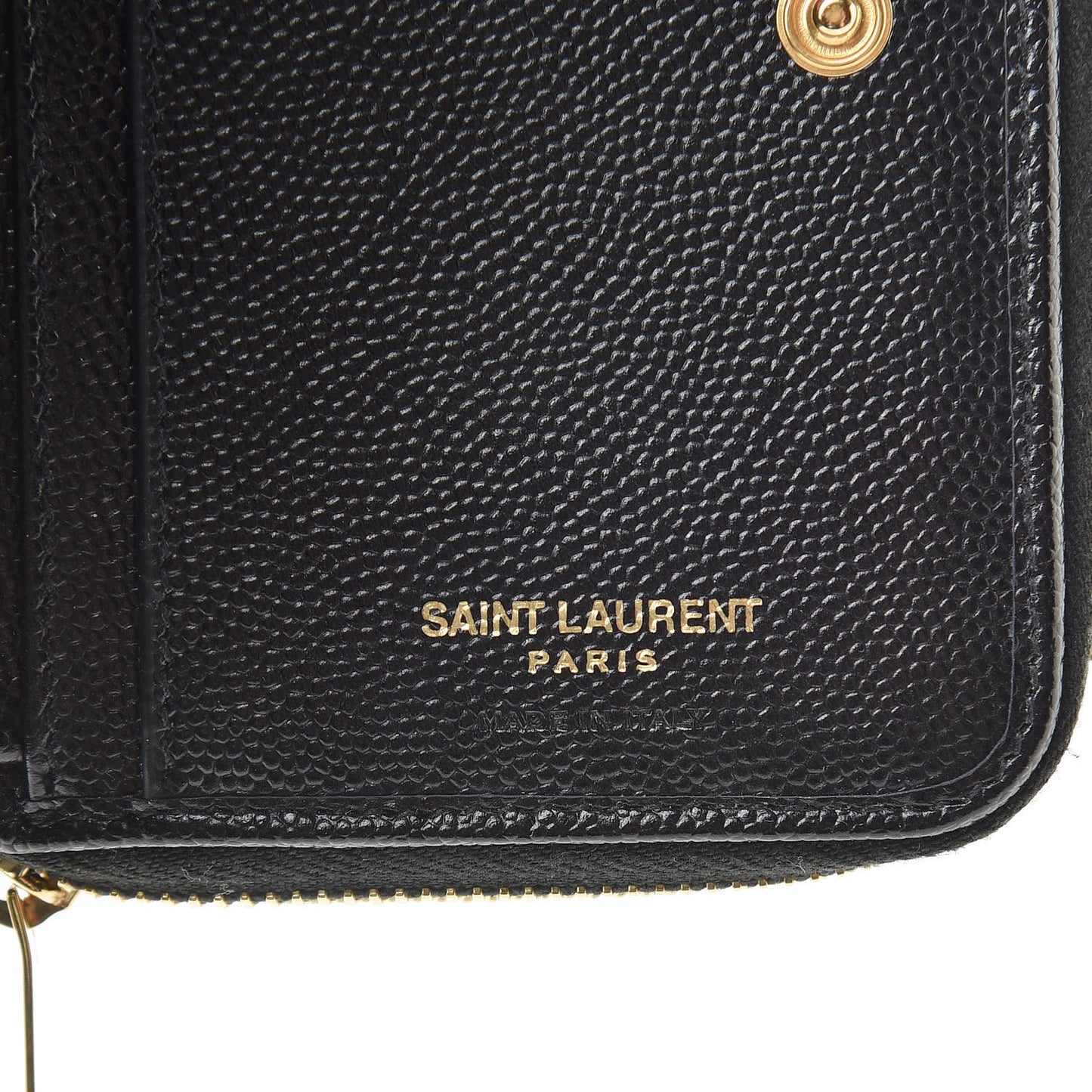 Grain De Poudre Matelasse Chevron Monogram Compact Zip Around Wallet Black