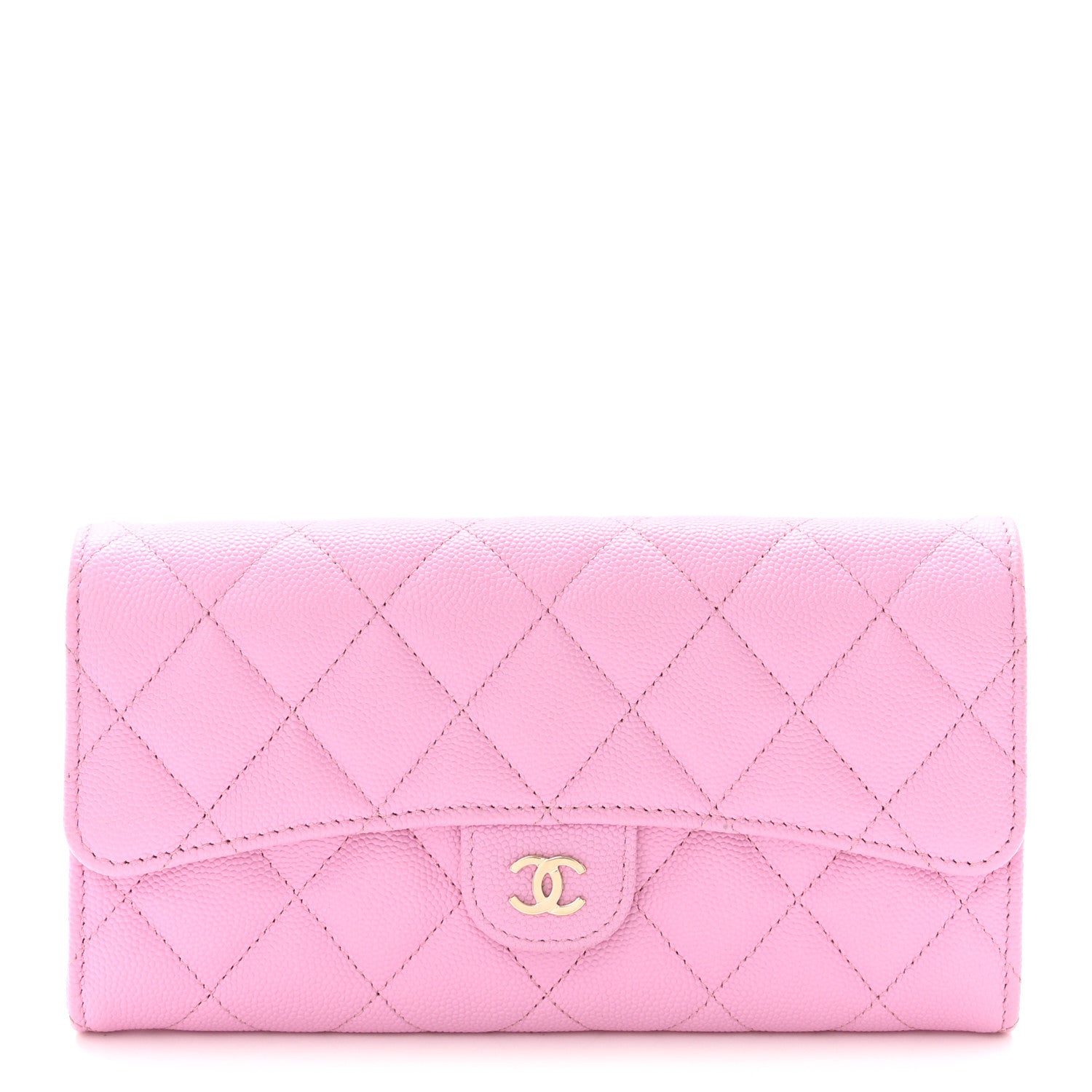 Chanel Caviar Quilted Large Gusset Flap Wallet Lilac 1 of 9