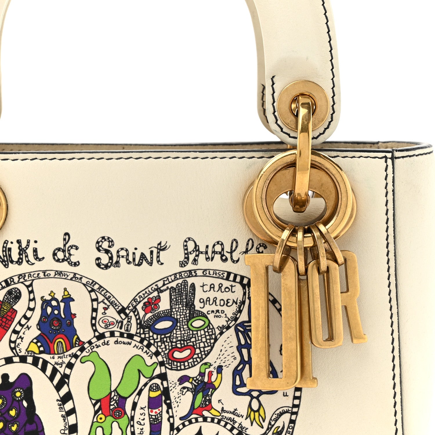 Christian Dior Calfskin Niki De Saint Phalle Heart Mini Supple Lady Dior Off White 8 of 15