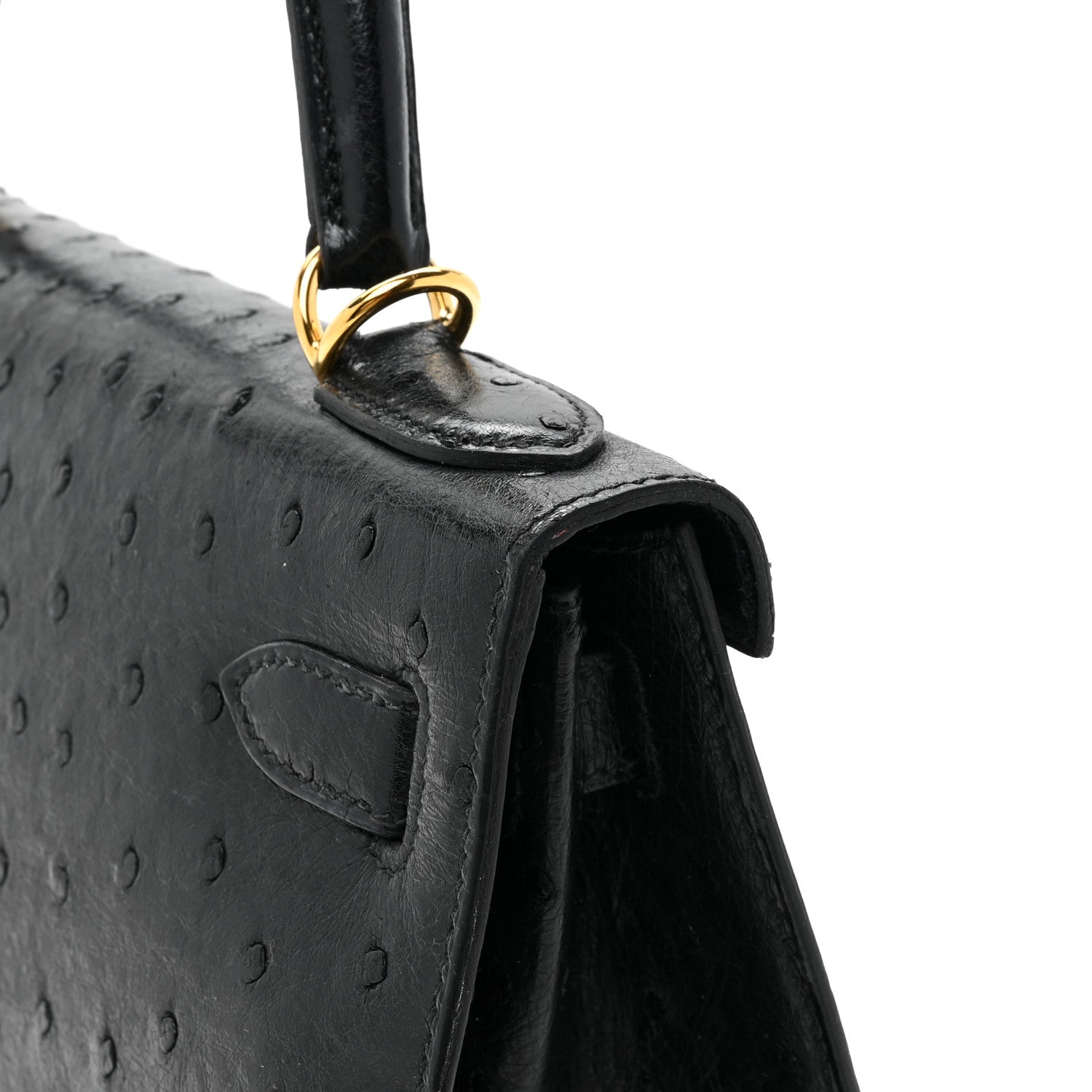 Hermes Ostrich Kelly Sellier 28 Black 16 of 17