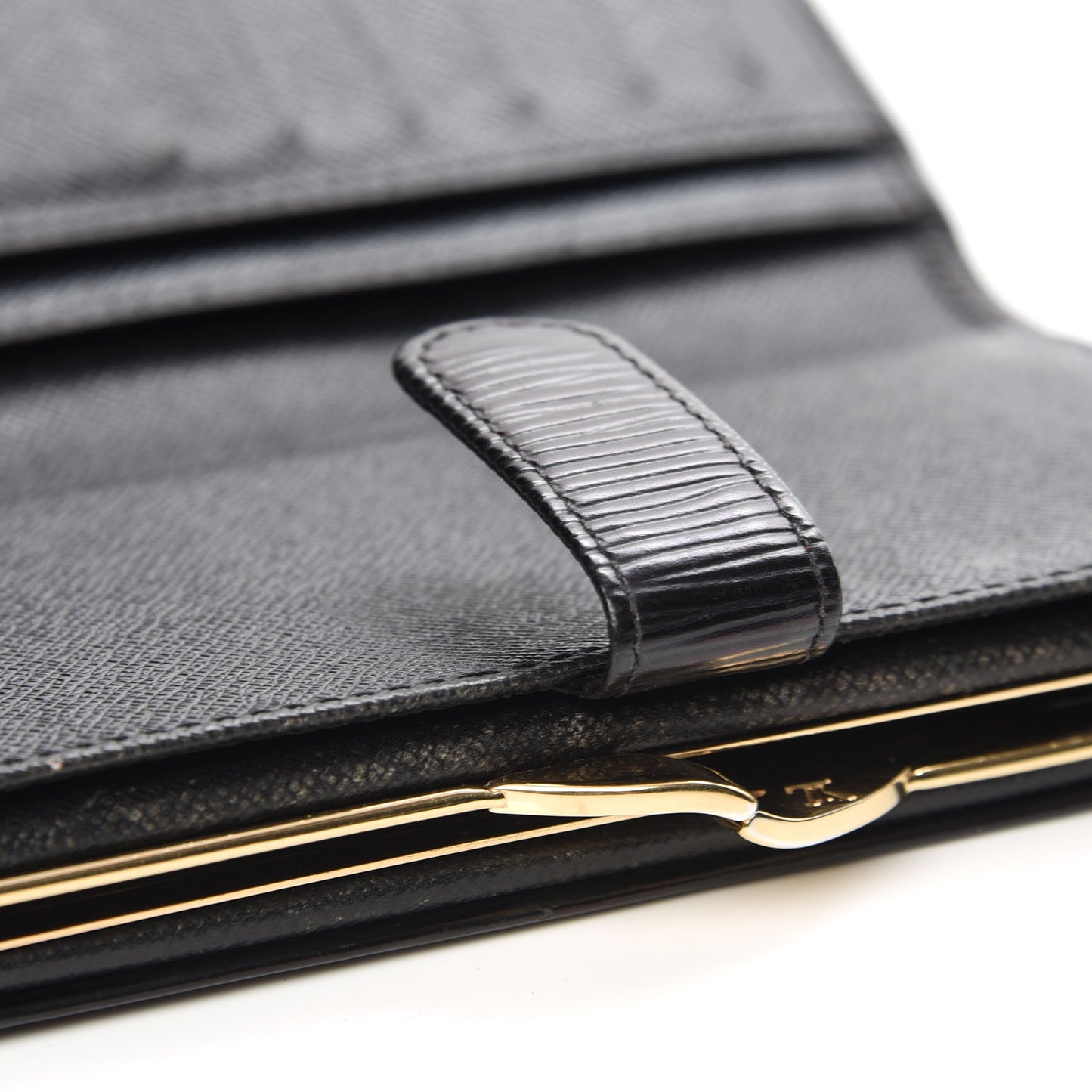 Epi Viennois Continental French Purse Wallet Black