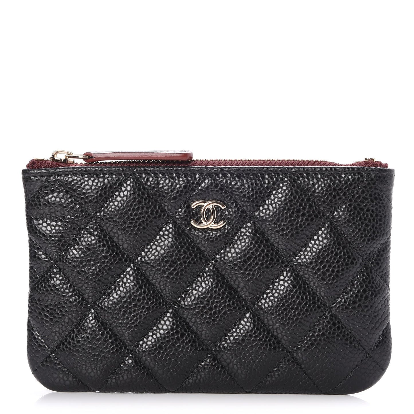 Caviar Quilted Small Cosmetic Case Black
