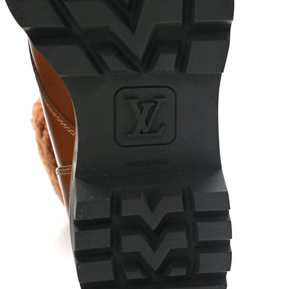 Louis Vuitton Calfskin Shearling Territory Ranger Combat Boots 36 Cognac 6 of 9