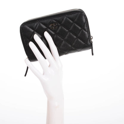 Chanel Caviar Quilted Zip Around Phone Holder Black 2 of 7