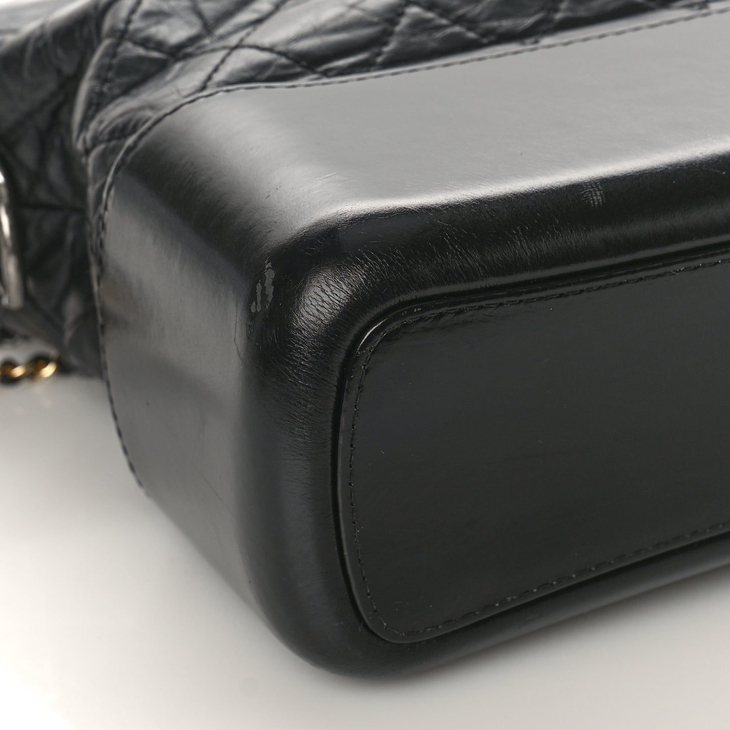 Aged Calfskin Quilted Medium Gabrielle Hobo Black