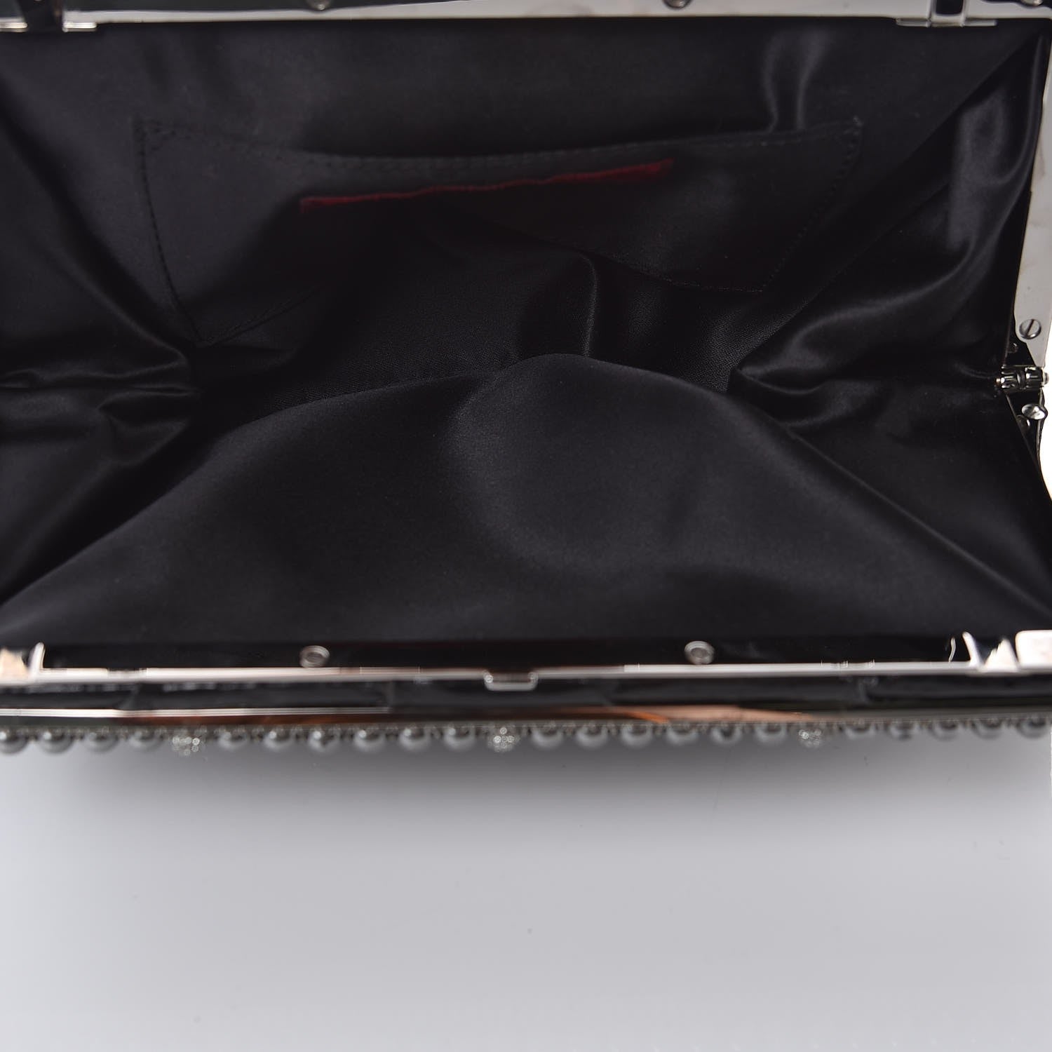 Valentino Garavani Crocodile Crystal Pearl Clutch Black 5 of 7