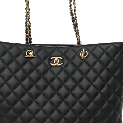 Chanel Calfskin Quilted Large Classic Shopping Tote Black 8 of 10