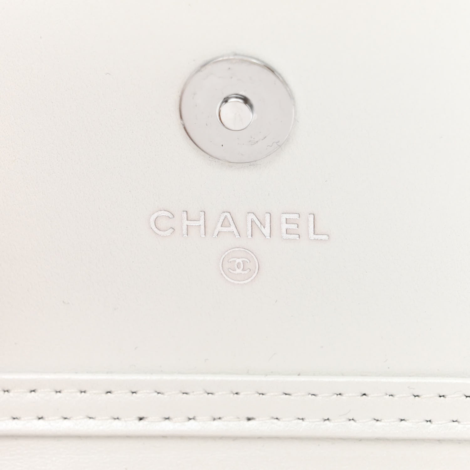 Chanel Calfskin Quilted Maxi Pearls Card Holder Flap With Chain White 6 of 11