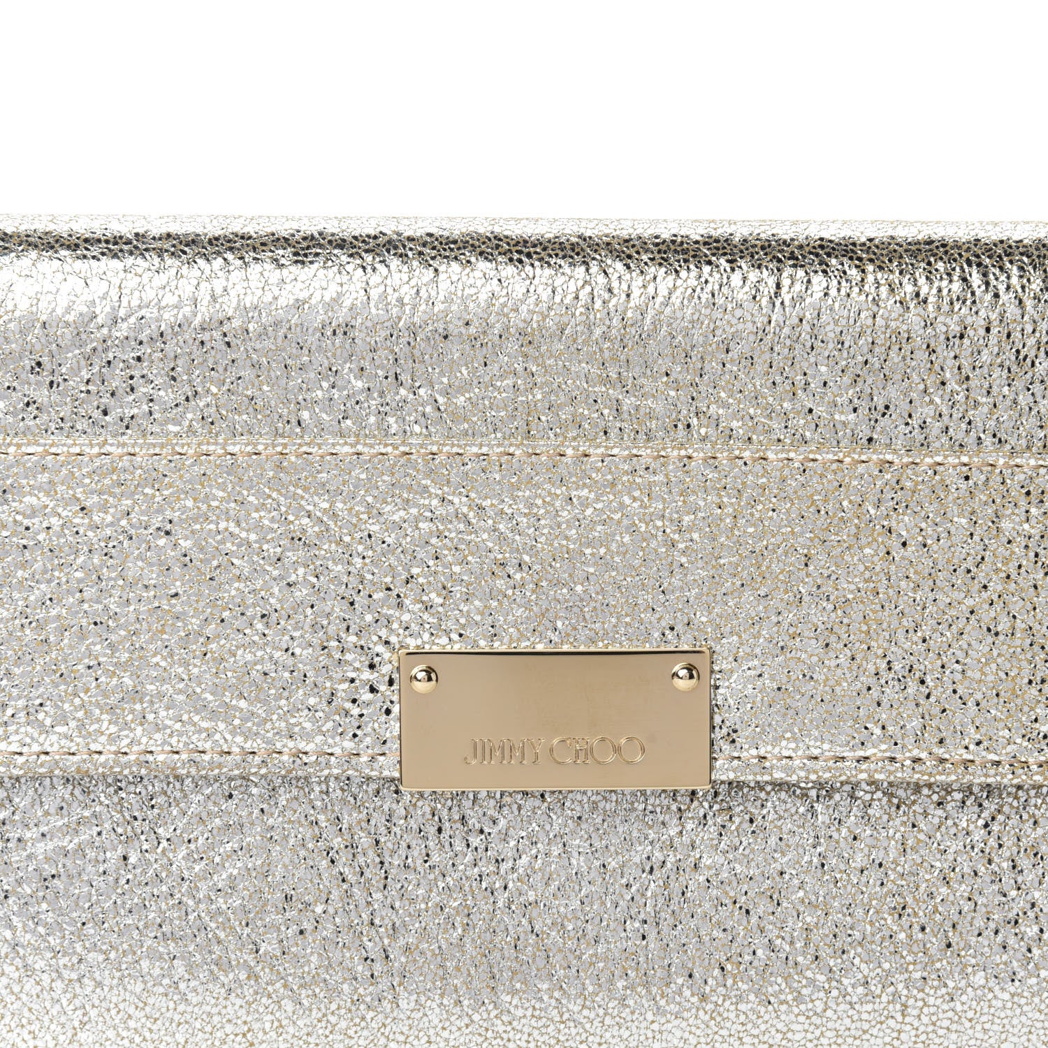 Jimmy Choo Metallic Calfskin Reese Clutch Wallet Champagne 9 of 10