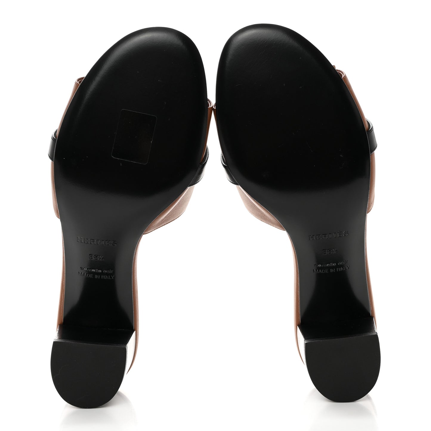 Calfskin Gigi 50 Sandals 38.5 Gold Black