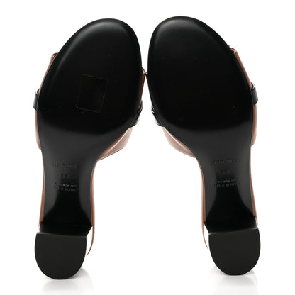 Hermes Calfskin Gigi 50 Sandals 38.5 Gold Black 5 of 9