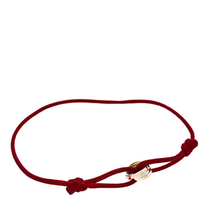 Cartier 18K Pink Yellow White Gold Trinity Cord Bracelet Red 1 of 5