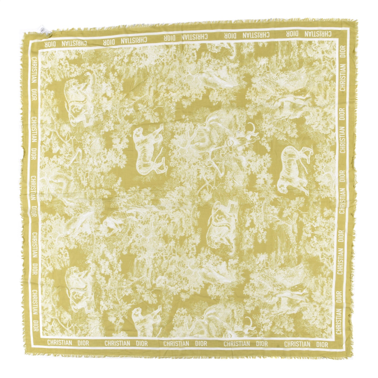 Cotton Toile De Jouy Reverse Sarong Green