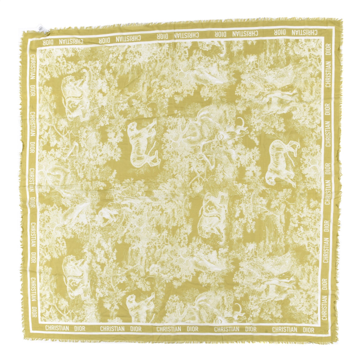 Christian Dior Cotton Toile De Jouy Reverse Sarong Green 1 of 3