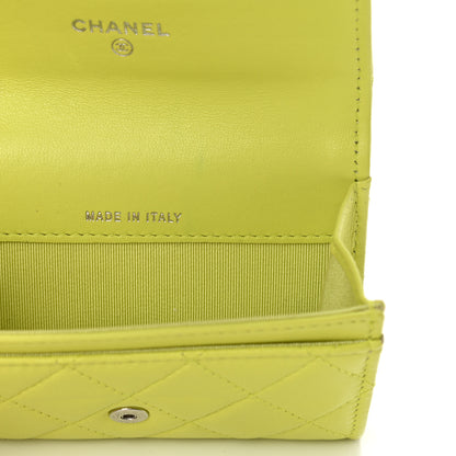 Chanel Lambskin Quilted Flap Card Holder Wallet Yellow 7 of 9