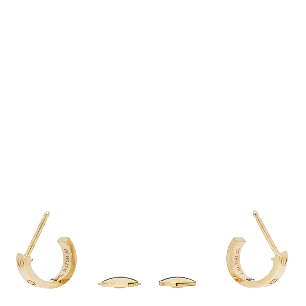Cartier 18K Yellow Gold Small LOVE Hoop Earrings 3 of 6