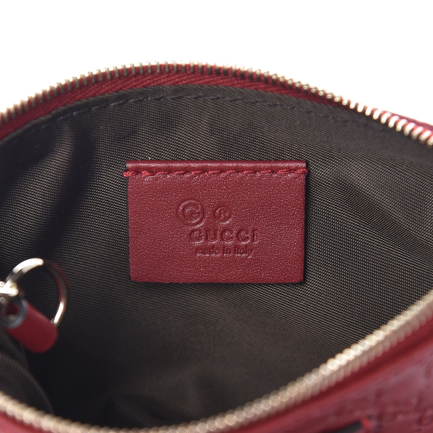 Microguccissima Key Ring Coin Case Hibiscus Red