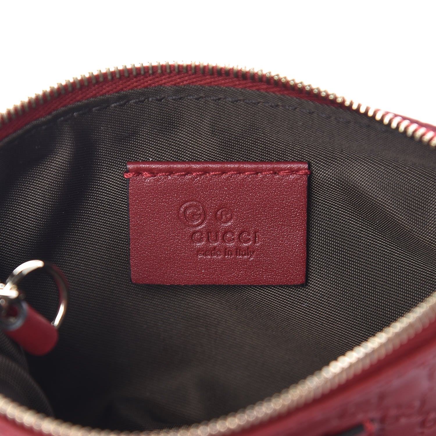 Gucci Microguccissima Key Ring Coin Case Hibiscus Red 6 of 8