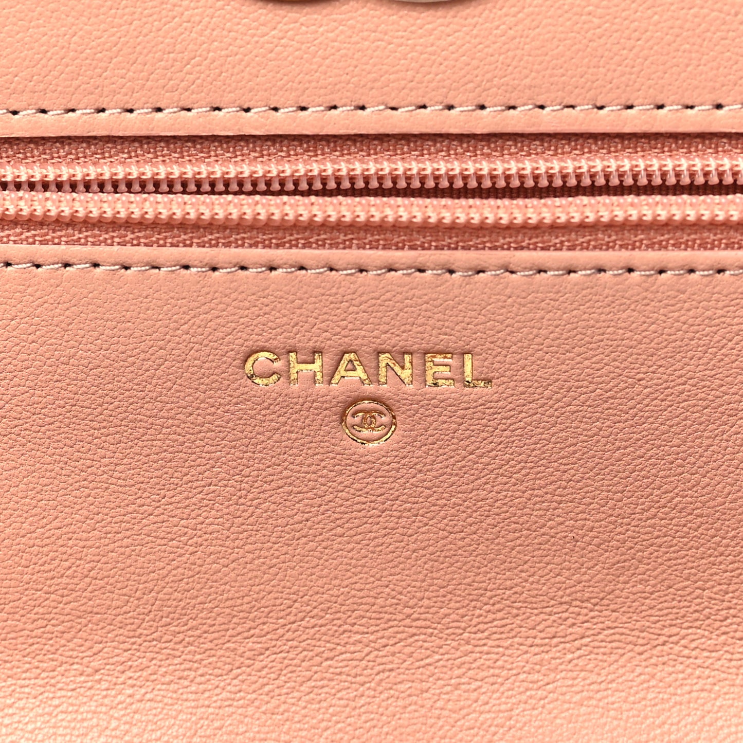 Lambskin Quilted Chanel 19 Wallet On Chain WOC Beige